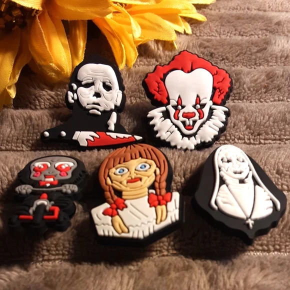 Croc Charms New Set Of 5 Horror Movie Punk Shoe Charms Jibbitz - Picture 2 of 2